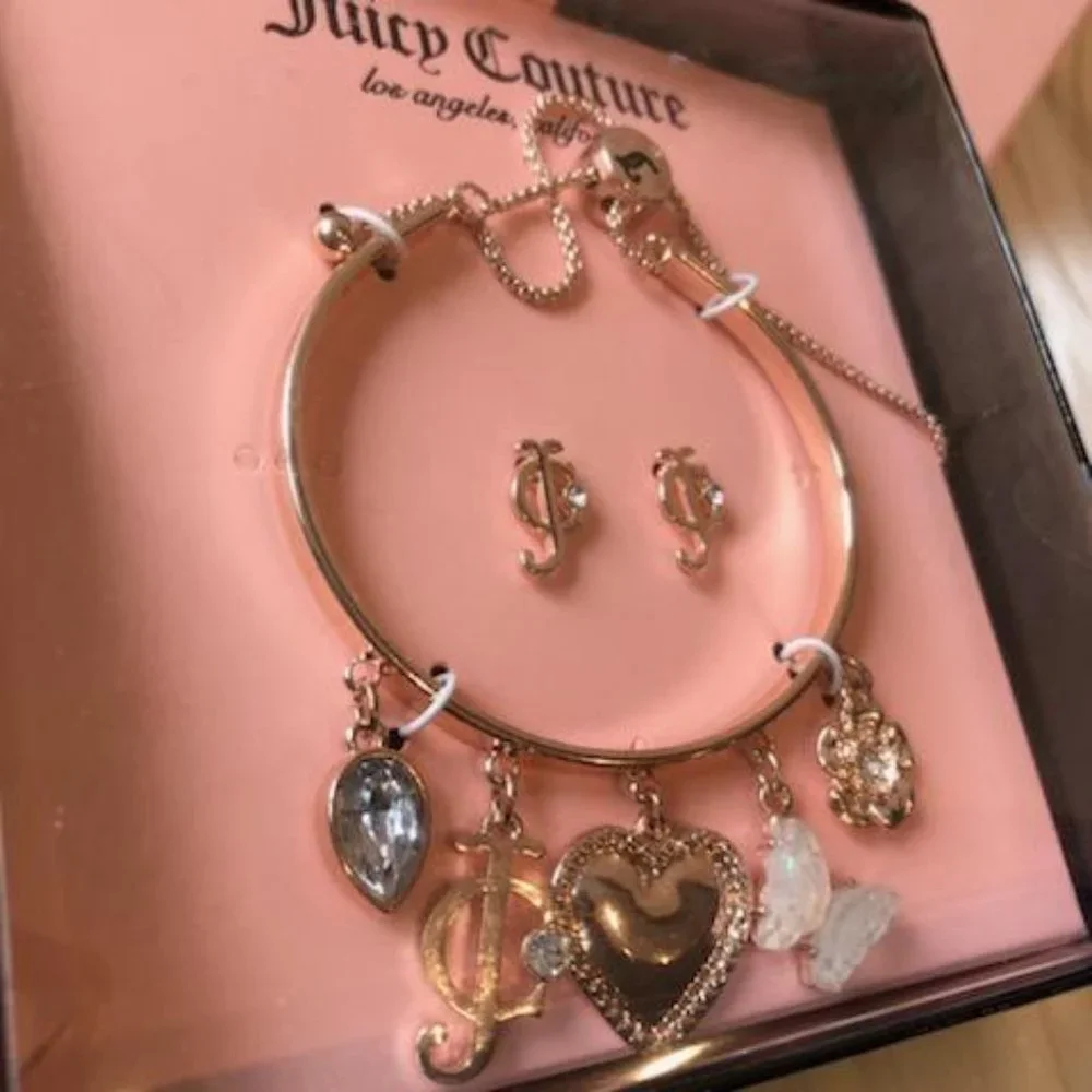 Juicy Couture Slider Charm Bracelet & Earring Set